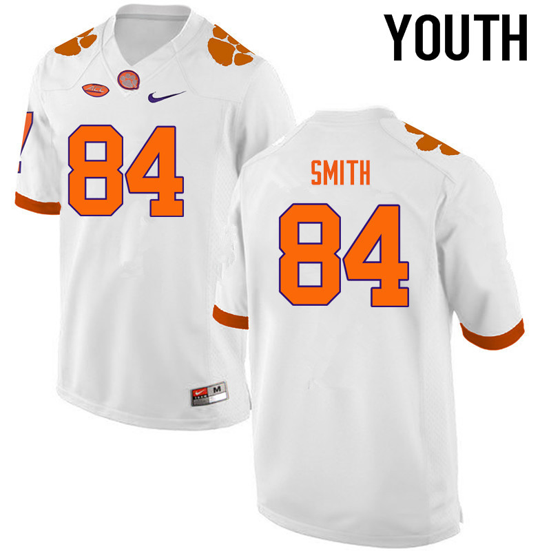 Youth Clemson Tigers #84 Cannon Smith College Football Jerseys-White